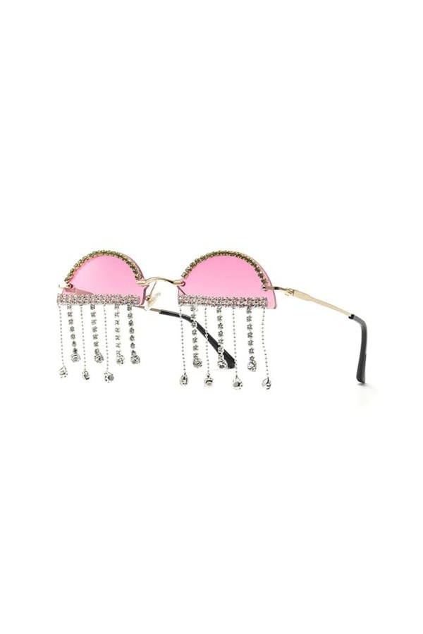 HCHES Lunettes de Soleil sans Monture Femmes Punk Lunettes de Soleil Femme Lunettes sans Cadre UV400 Nuances, 7, Taille Uniqu