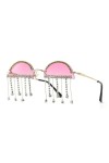 HCHES Lunettes de Soleil sans Monture Femmes Punk Lunettes de Soleil Femme Lunettes sans Cadre UV400 Nuances, 7, Taille Uniqu
