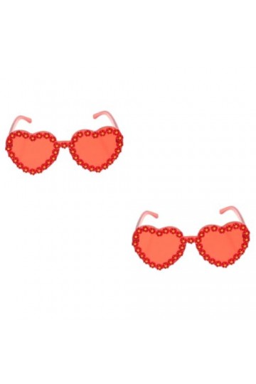 GALPADA 2 Pièces Lunettes De Soleil Coeur Lunettes De Soleil En Forme De Fleur Lunettes De Mode Pour Femmes Lunettes De Solei