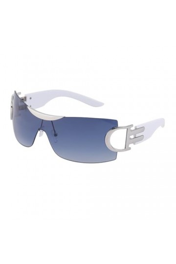 HCHES Lunettes de Soleil de Sport Femmes Lunettes de Soleil sans Monture Hommes Lunettes Carrées Lunettes sans Cadre UV400, B