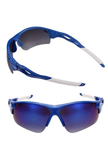 The Athlete Lot de 2 paires de lunettes de soleil bifocales de précision pour homme et femme, noir/bleu, Medium
