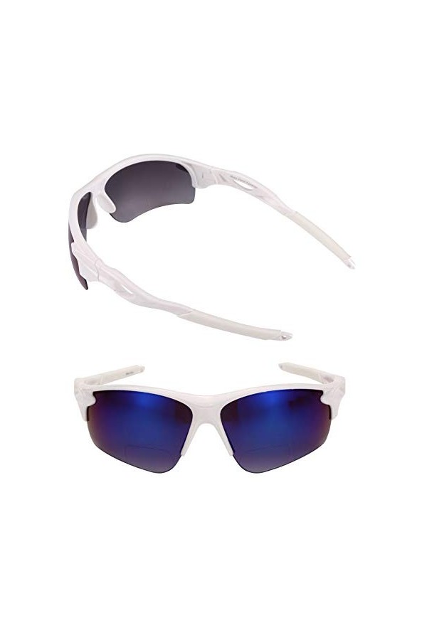 The Athlete Lot de 2 paires de lunettes de soleil bifocales de précision pour homme et femme, noir/bleu, Medium