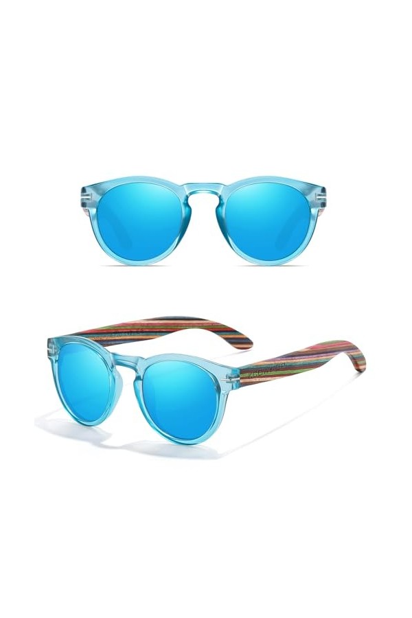 KCOWYIOP Lunettes de soleil Femme Bois Vintage Polarisées Classique 100% Protection UV400 S5092