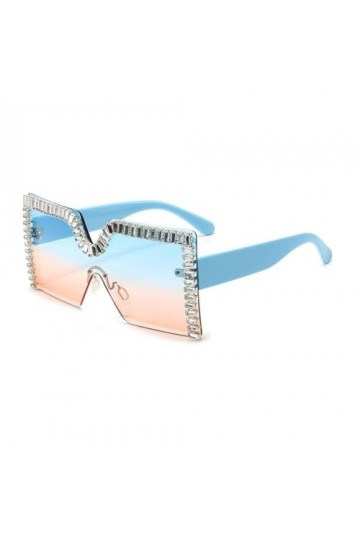 MUTYNE Mode Hommes Femmes Surdimensionnées Sans Monture Carré Diamant Lunettes De Soleil De Luxe Cristal Décoration Dégradé G