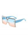 MUTYNE Mode Hommes Femmes Surdimensionnées Sans Monture Carré Diamant Lunettes De Soleil De Luxe Cristal Décoration Dégradé G