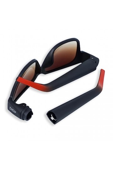 Lunettes de soleil carrées pour homme et femme - Visière plate - Temples de rangement amovibles - Lunettes rétro tendance pou