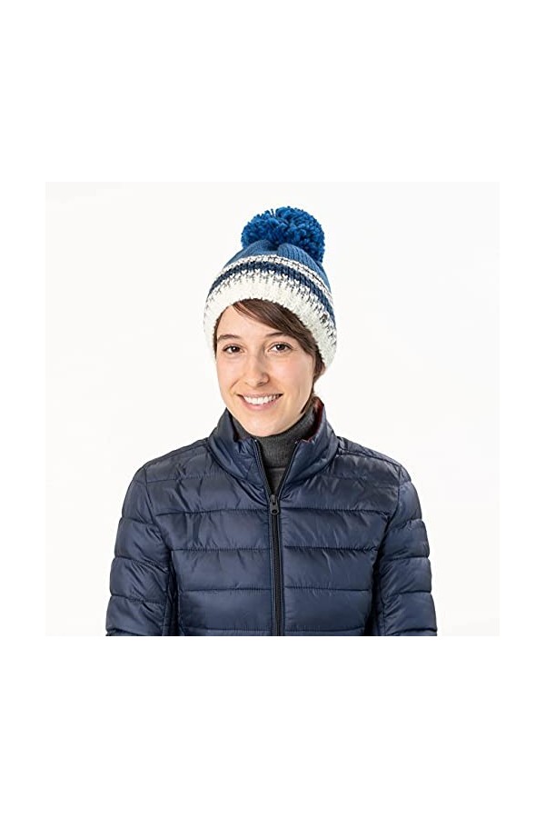 Lierys Bonnet à Pompon Domano Femme/Homme - Made in Germany Beanie pour lhiver avec Doublure, Doublure Automne-Hiver - Taill