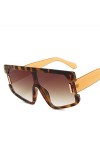 DLSM Lunettes de soleil Femme Grand cadre Lunettes de soleil à gradient Vintage pour homme classique One Piece Verres UV400 C