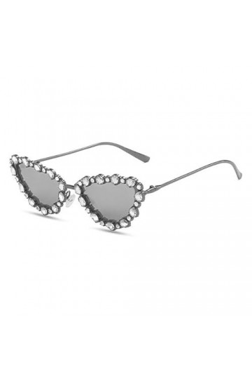 BORATO Lunettes de Soleil Femmes Cat Eye Lunettes De Soleil Tendance Hommes Frame Métallique Verres De Soleil Mirror Mirror M