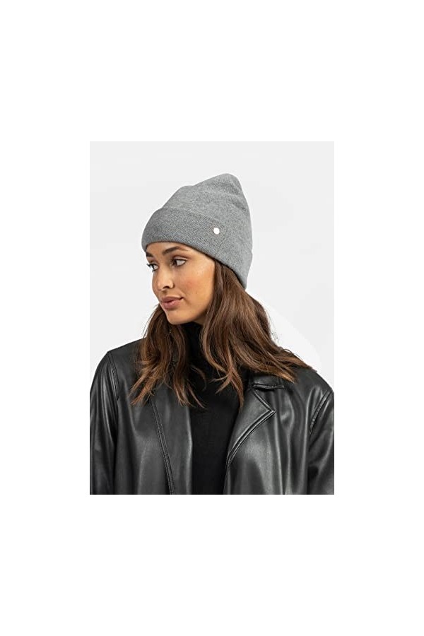 BICKLEY + MITCHELL 2173-01-12-102 Bonnet en Cachemire mérinos pour Femme, Gris mélangé, Taille Unique