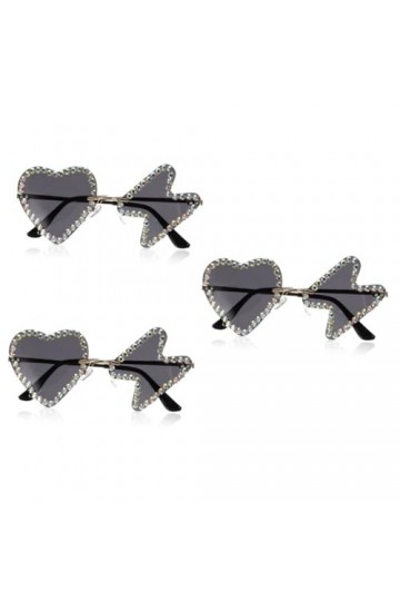 TENDYCOCO 3 Paires De Lunettes De Soleil Hip Hop Sans Monture Lunettes De Soleil Flamme Lunettes De Soleil De Fête À La Pisci