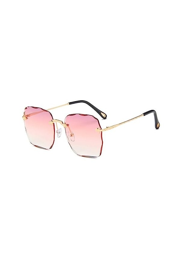 HPIRME Lunettes de soleil sans monture pour femmes Lunettes de soleil carrées Lunettes surdimensionnées pour femmes Lunettes