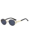 Lunettes de soleil rondes FEMMES Hommes Punk Lunettes de soleil Lunettes UV400 Nuances Femme, Or, taille unique