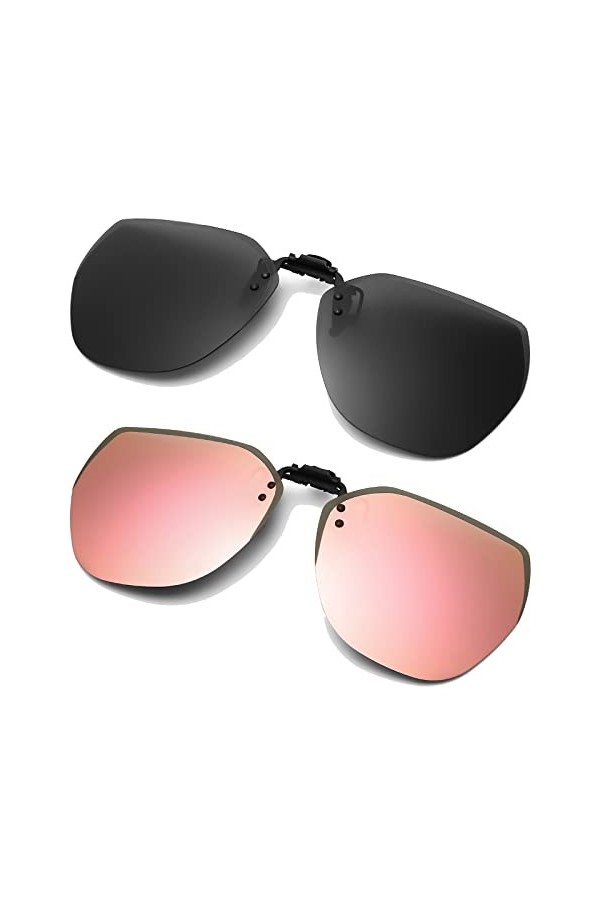 Long Keeper Lunettes de soleil à clipser polarisées à clipser pour homme et femme, sans monture pour la conduite, la pêche en