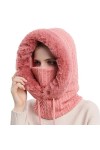 Kuukaas Bonnet et écharpe dhiver 2 en 1 pour femme - Cagoule de ski - Coupe-vent, Rose 2., taille unique