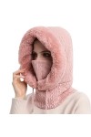 Kuukaas Bonnet et écharpe dhiver 2 en 1 pour femme - Cagoule de ski - Coupe-vent, Rose 2., taille unique