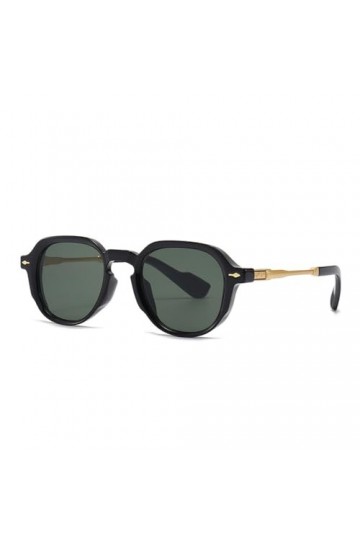 MUTYNE Lunettes de Soleil Ovales Rétro Femmes Rivets Nuances Dégradées UV400,Noir Vert Foncé,Taille Unique