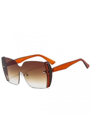 Lunettes de Soleil Lunettes de Soleil Une pièce sans Cadre Femme Tir de Rue Hommes Femmes Lunettes UV400, thé thé, Taille Uni