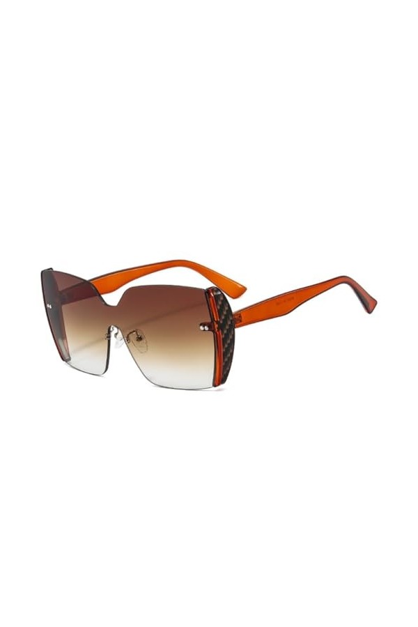 Lunettes de Soleil Lunettes de Soleil Une pièce sans Cadre Femme Tir de Rue Hommes Femmes Lunettes UV400, thé thé, Taille Uni