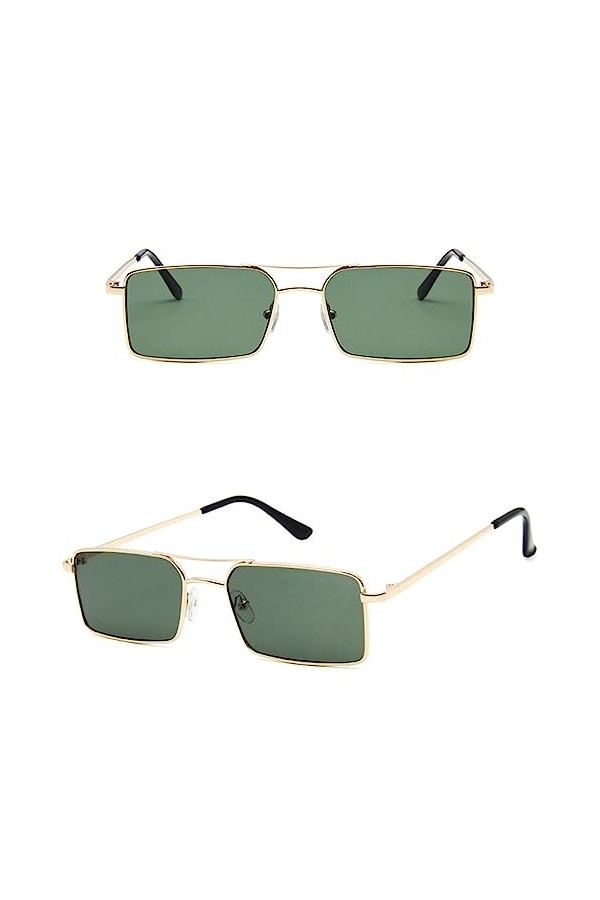 HCHES Rétro Femmes Lunettes de Soleil Dame Cadre Carré Lunettes de Soleil Steampunk Métal Lunettes de Soleil Vintage Miroir,8