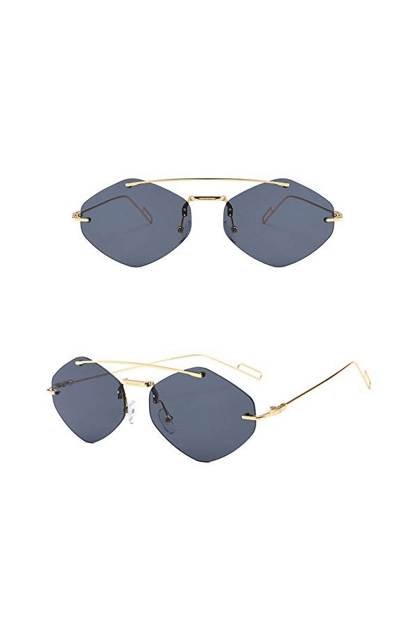 HCHES Lunettes de soleil carrées femmes alliage faisceau nuances lunettes femme lunettes de soleil UV400, 1, taille unique