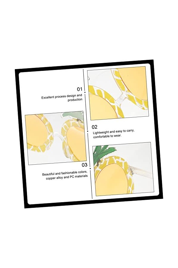 TOYANDONA 8 Paires Lunettes Drôles Dananas Lunettes De Nouveauté Verres Dananas Lunettes De Soleil De Fête Dananas Hawaii