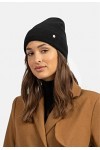 BICKLEY + MITCHELL 2173-01-12-20 Bonnet en Cachemire et Laine mérinos pour Femme, Noir, Taille Unique