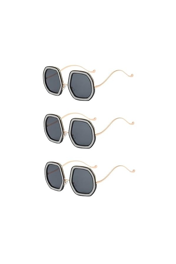Toddmomy 3 Pièces Lunettes De Soleil En Diamant Lunettes De Soleil Surdimensionnées Lunettes De Fête Hawaïennes Des Lunettes 