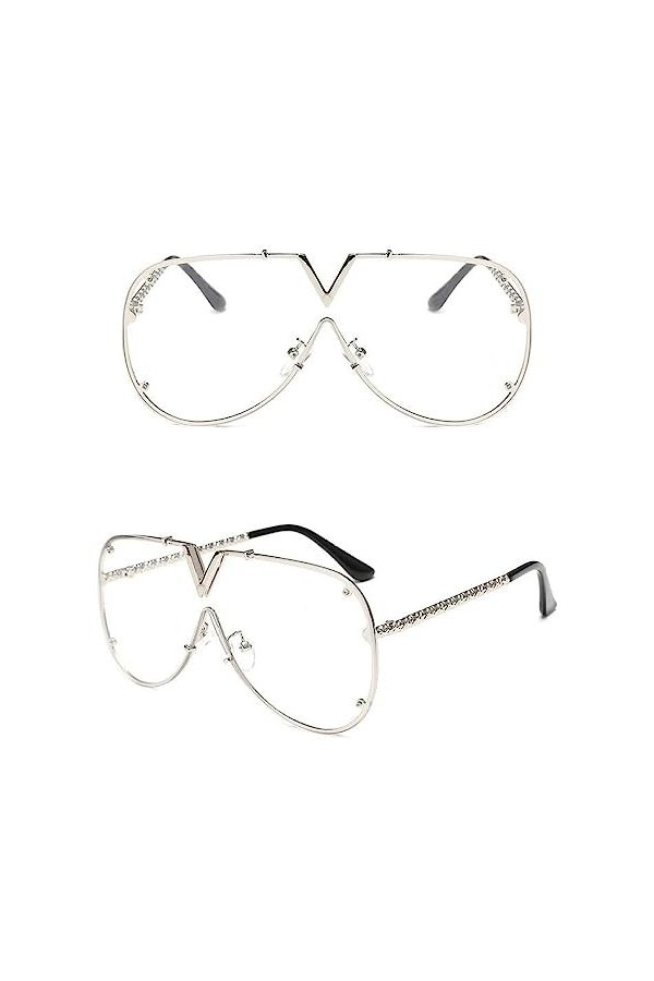 MUTYNE Lunettes de soleil surdimensionnées homme femme dégradé miroir lunettes de soleil luxe grand cadre métal style lunette