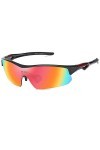 DUCO Lunettes de vélo pour homme et femme - Lunettes de soleil pour sports dextérieur - Avec 5 verres interchangeables UV400