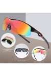 DUCO Lunettes de vélo pour homme et femme - Lunettes de soleil pour sports dextérieur - Avec 5 verres interchangeables UV400