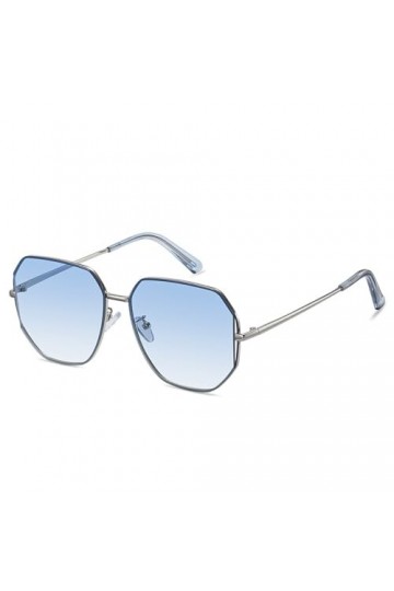 SERONI Lunettes de soleil polarisées vintage polygone avec monture en métal pour homme et femme Verres miroir rétro pour la c