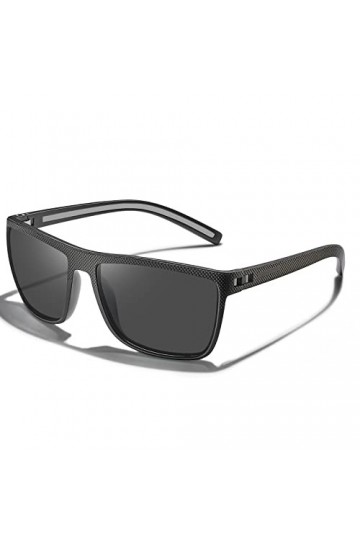 AVAWAY Lunettes de soleil polarisées pour homme TR90 Monture super légère Protection UV400 Lunettes de soleil carrées CAT 3