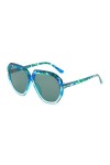HPIRME Lunettes de soleil hommes femmes surdimensionnées ovales noir jaune dames lunettes de soleil, fleur bleue vert, taille