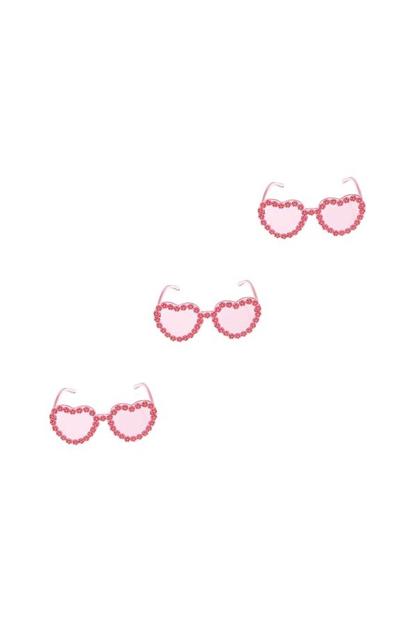 SOIMISS 3 Pièces Lunettes De Soleil Coeur Lunettes De Soleil En Forme De Fleur Lunettes De Soleil Marguerite Rétro Lunettes D