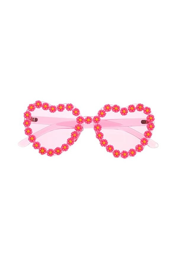 SOIMISS 3 Pièces Lunettes De Soleil Coeur Lunettes De Soleil En Forme De Fleur Lunettes De Soleil Marguerite Rétro Lunettes D