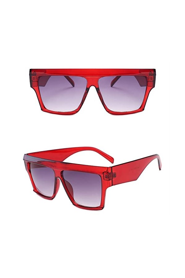 HCHES Lunettes de soleil carrées vintage oversize femmes lunettes de soleil nuances dété lunettes de dégradé sexy UV400, 5, 