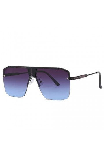 Lunettes de Soleil Carrées Dégradées Hommes Femmes Vintage Lunettes de Soleil Sans Monture Surdimensionnées pour Lunettes Fem