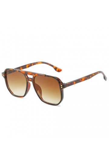 Lunettes de Soleil Carrées Femmes Rétro Rivets Décoration Nuances UV400 Hommes Lunettes de Soleil Dégradées, 7, Taille Unique