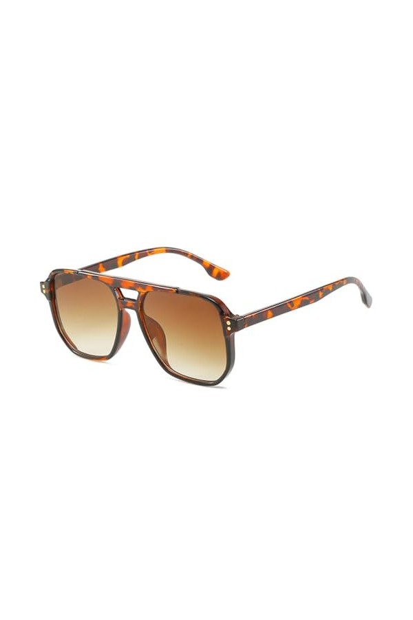 Lunettes de Soleil Carrées Femmes Rétro Rivets Décoration Nuances UV400 Hommes Lunettes de Soleil Dégradées, 7, Taille Unique