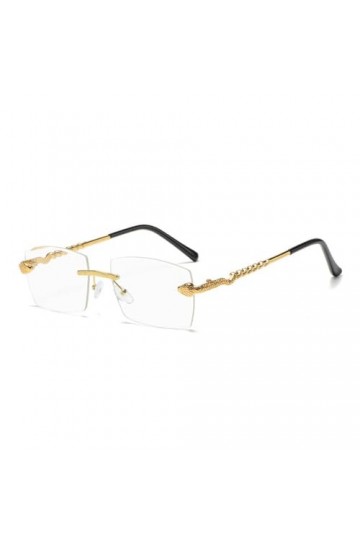 MUTYNE Lunettes de Soleil sans Monture Hommes Petites Lunettes de Soleil carrées en métal Serpentine pour Femmes Tendance Lun