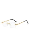 MUTYNE Lunettes de Soleil sans Monture Hommes Petites Lunettes de Soleil carrées en métal Serpentine pour Femmes Tendance Lun