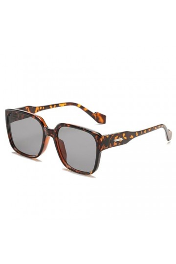 Lunettes de Soleil Carrées Surdimensionnées pour Femmes Rétro Léopard Orange Lunettes de Soleil pour Hommes Nuances UV400,3, 