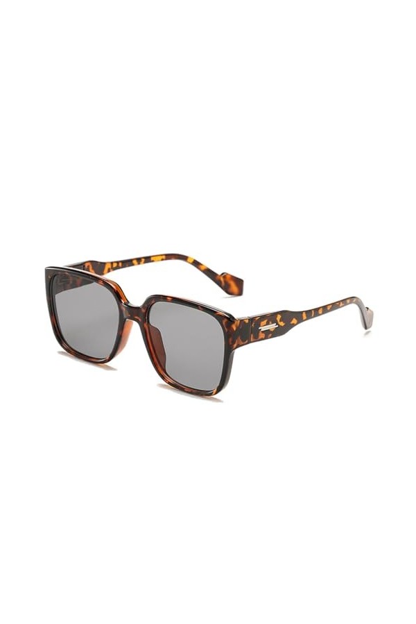 Lunettes de Soleil Carrées Surdimensionnées pour Femmes Rétro Léopard Orange Lunettes de Soleil pour Hommes Nuances UV400,3,