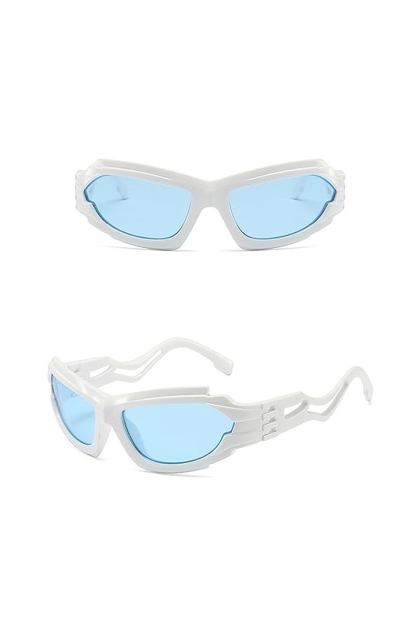 HCHES Lunettes de soleil œil de chat irrégulières de sport pour hommes et femmes jambes creuses lunettes de soleil femme cond