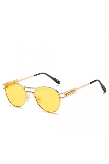 HCHES Lunettes de soleil Steampunk rondes rétro hommes Vintage printemps Punk lunettes de soleil pour femmes lunette de solei