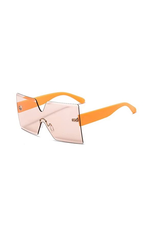 HPIRME Lunettes de soleil une pièce sans monture femmes lunettes de soleil carrées surdimensionnées UV400Eyewear dames UV400 