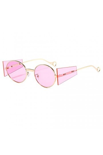 HPIRME Lunettes de soleil rondes femmes Steampunk métal cadre femme lunettes de soleil rétro lunettes hommes, 6, taille uniqu