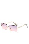 HCHES Lunettes de soleil sans monture rectangulaires hommes femmes nuances lunettes de soleil sans cadre Gafas Oculos, gris r