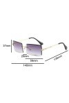 HCHES Lunettes de soleil sans monture rectangulaires hommes femmes nuances lunettes de soleil sans cadre Gafas Oculos, gris r